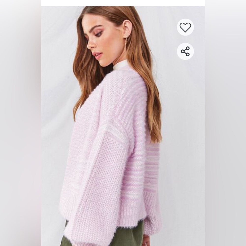 Lilac Fuzzy Shawl Cardigan